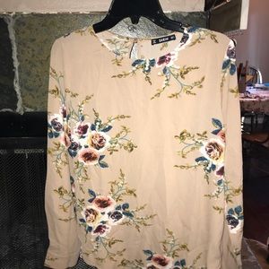 Beige floral blouse